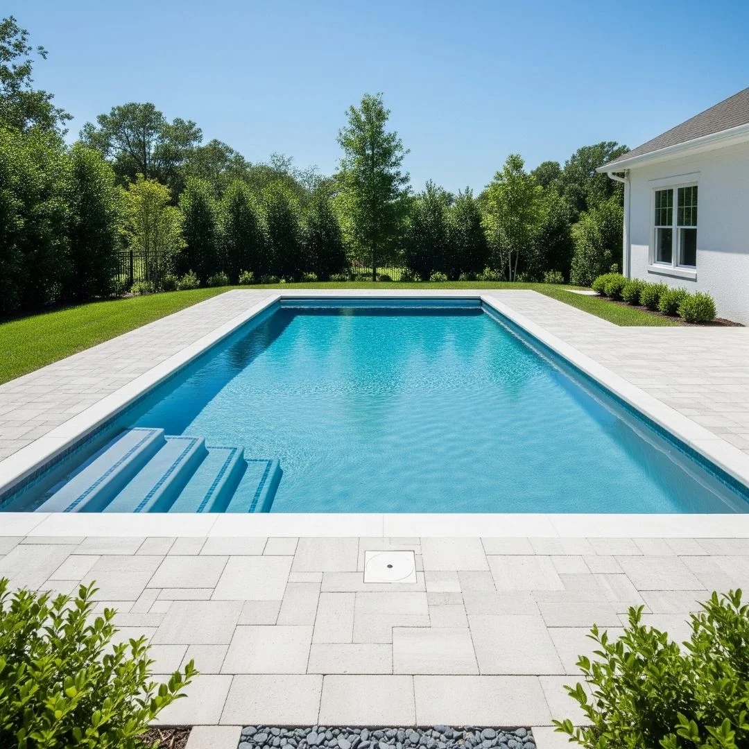 modern rectangular fiberglass pool